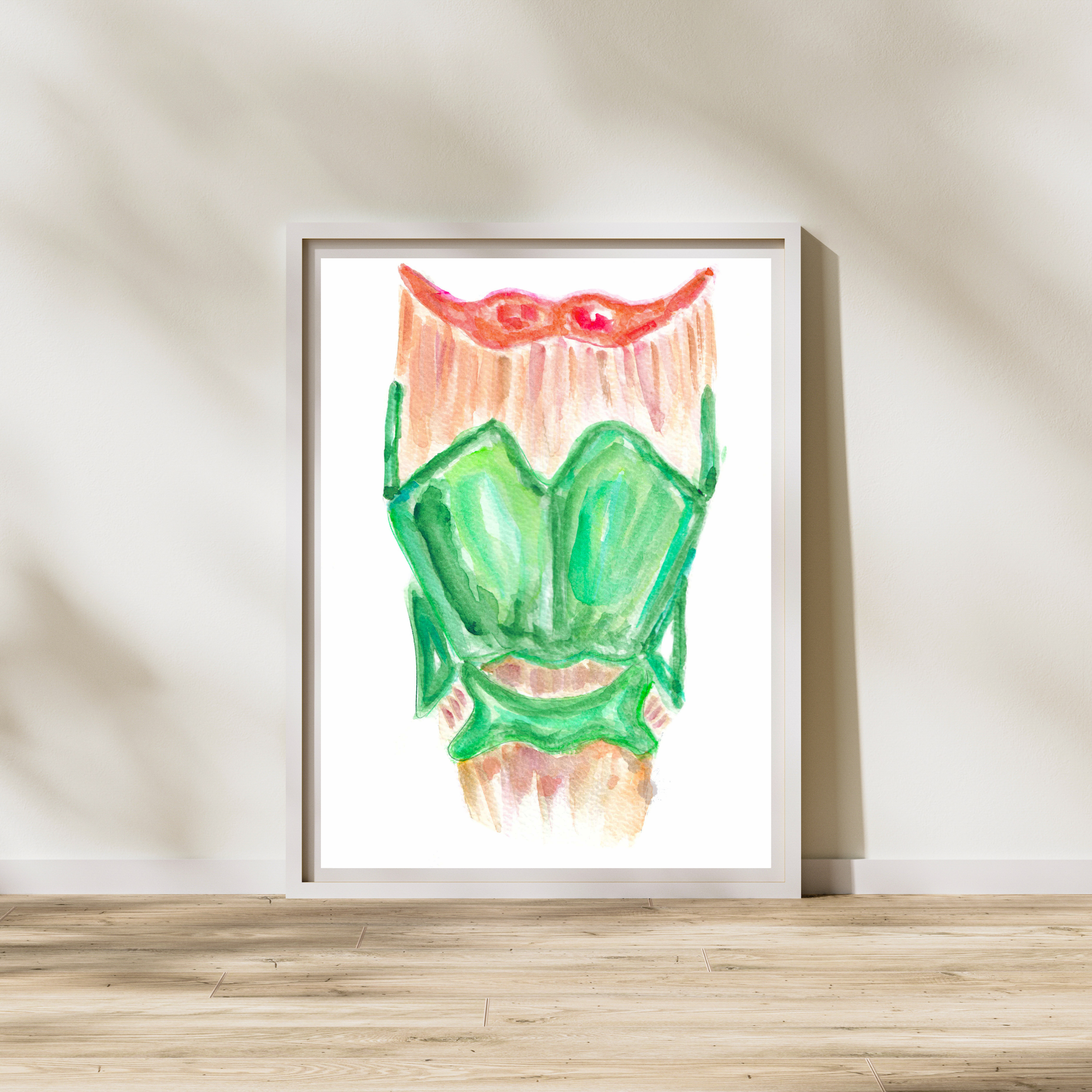 larynx watercolor painting