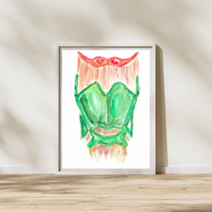 larynx watercolor painting