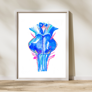 brainstem and cranial nerves anatomy art print 