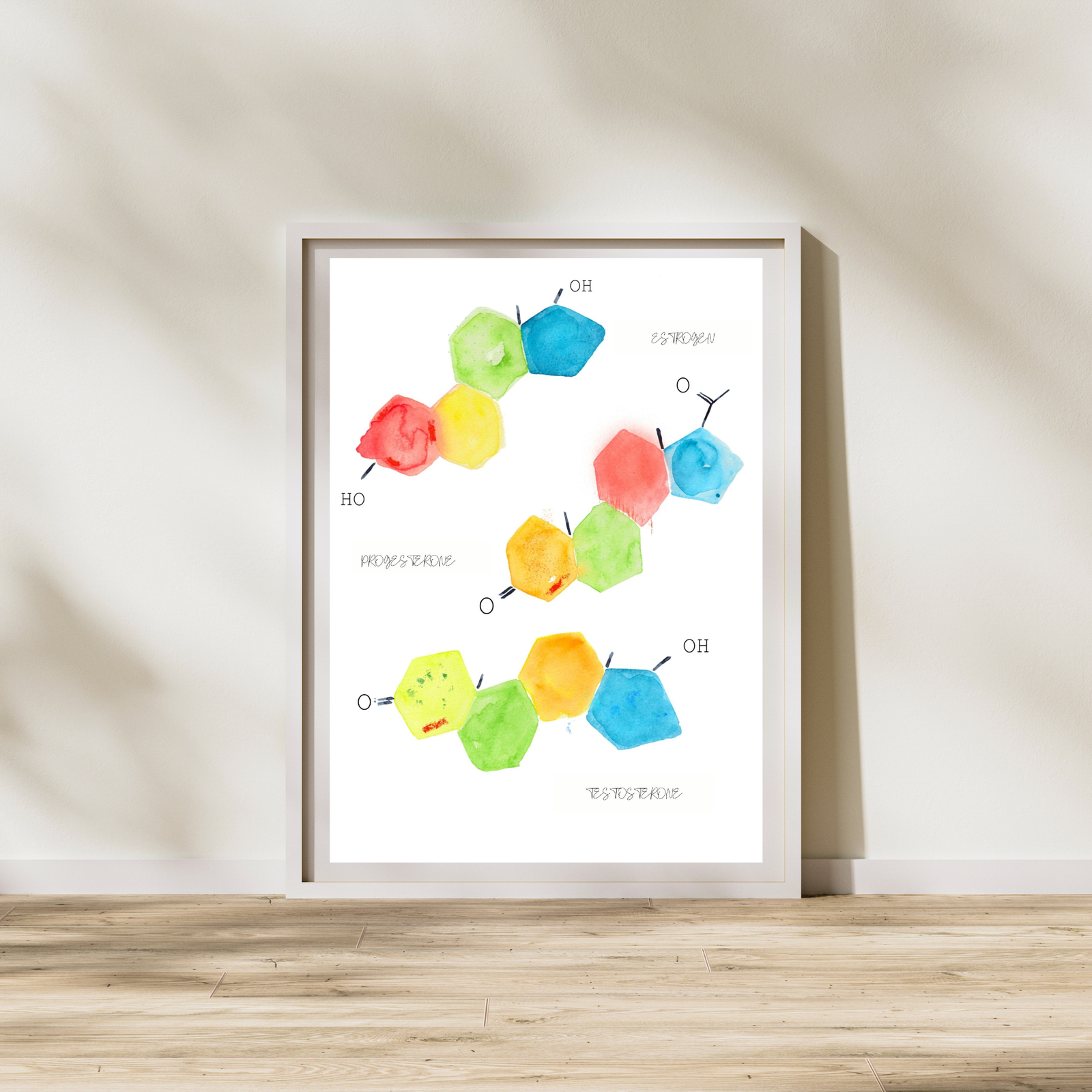 Estrogen Progesterone Testosterone Hormone Art Print
