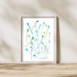 Sperm Male Fertility Watercolor Art Print