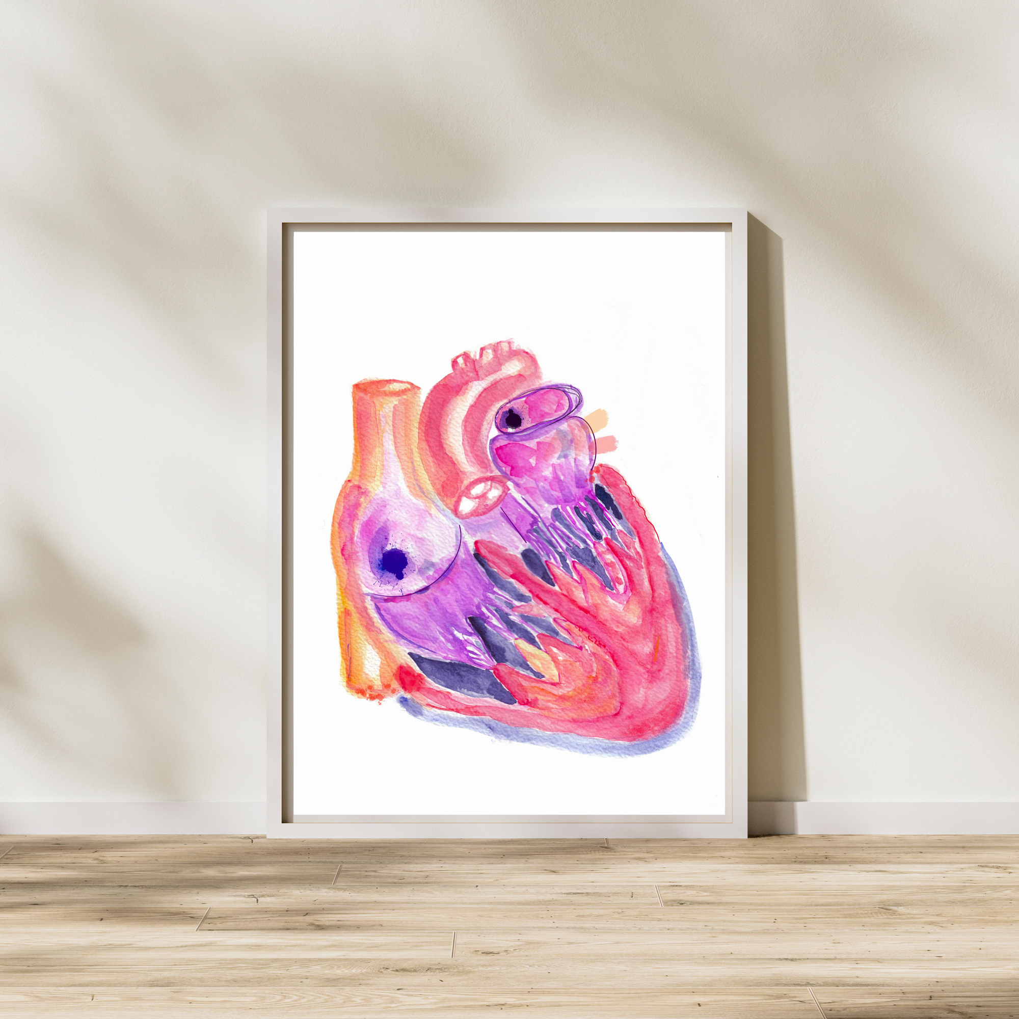 heart valves and chamber painting anatomy art
