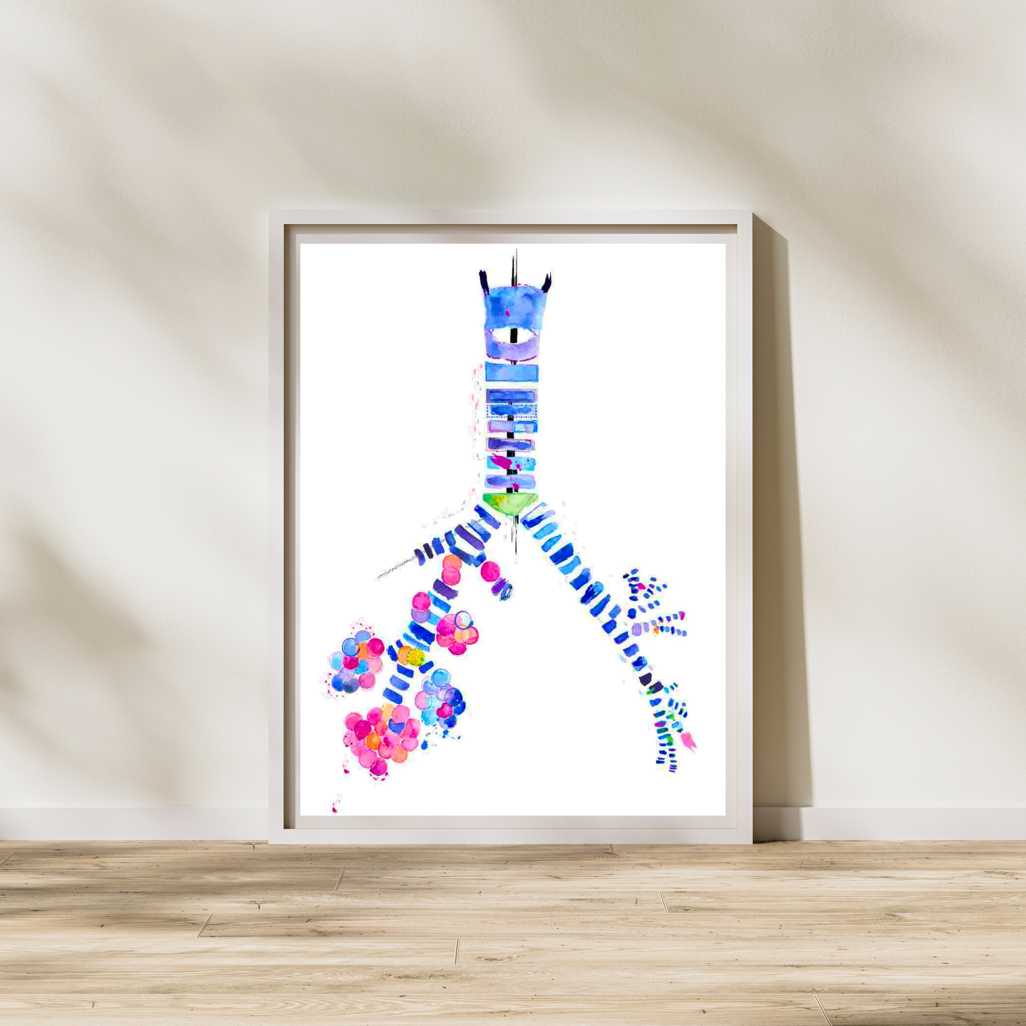 Pulmonology Abstract Anatomy Art, Respiratory Therapist Gift