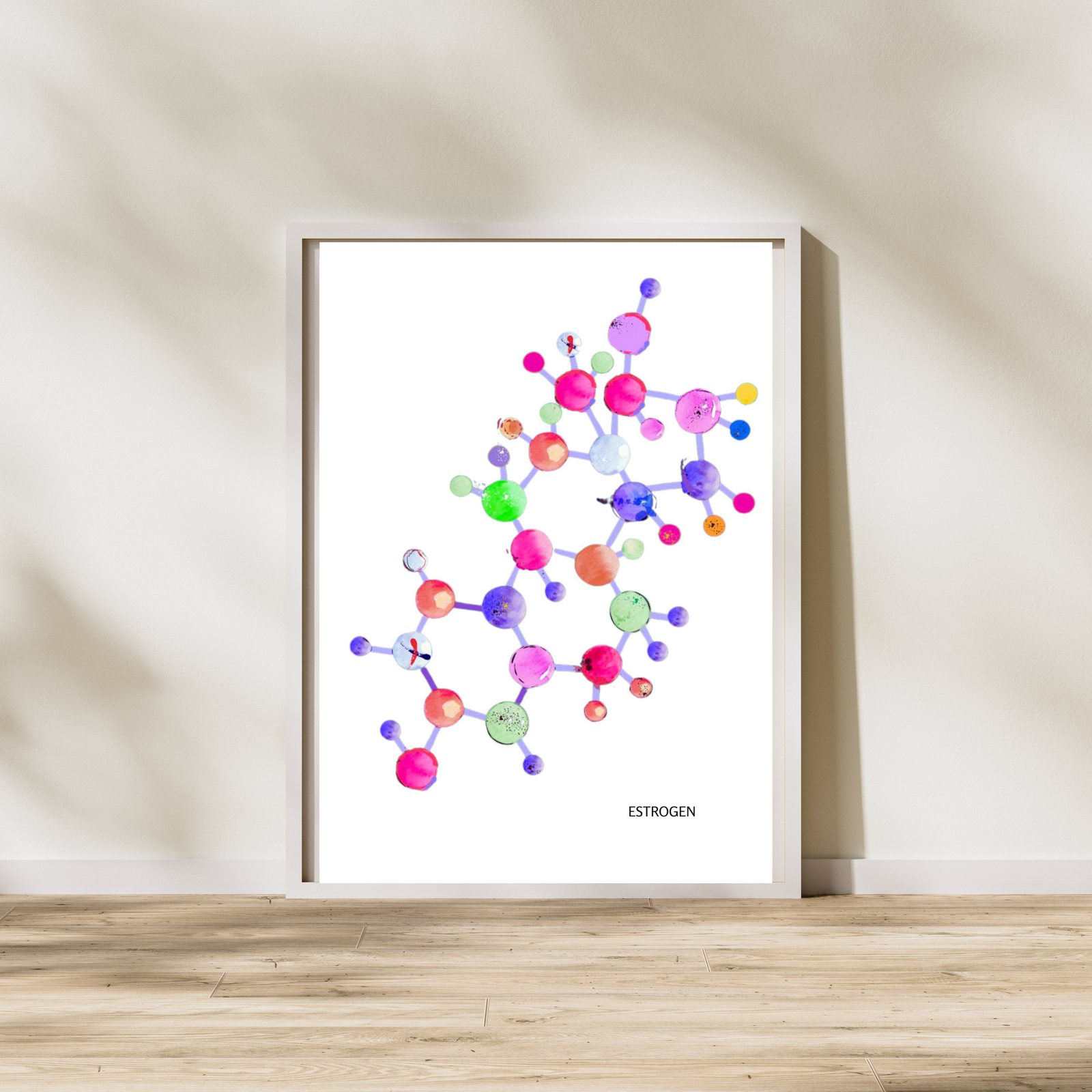 Estradiol Art, Oestrogen Art Print, Estrogen Molecule Art