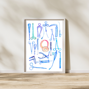 ent surgical instruments art print