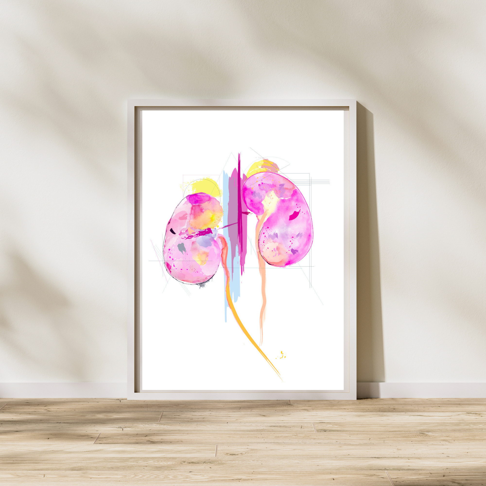 Kidney Art, Abstract Anatomy Art, Nephrology Office Art