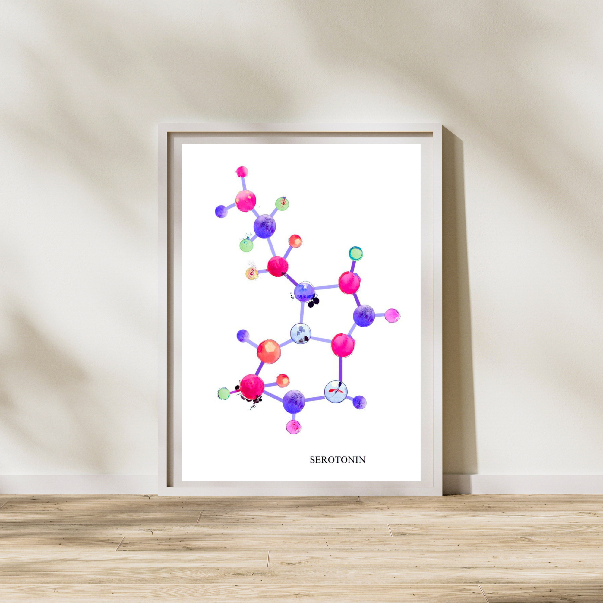 Serotonin Art Print, Biochemistry Art, Psychiatry Artwork, Psychologist Gift