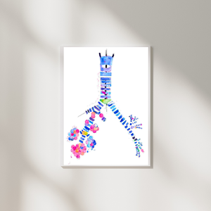 Pulmonology Abstract Anatomy Art, Respiratory Therapist Gift