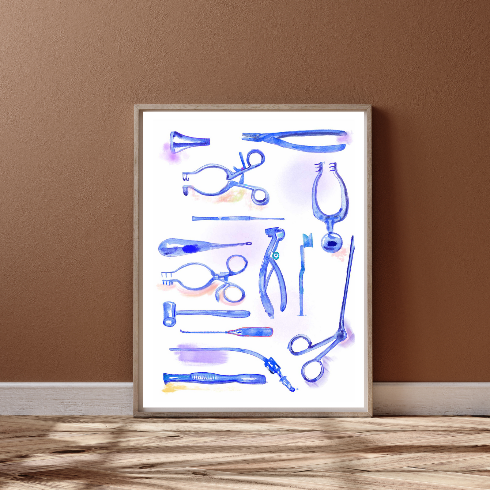 ENT Instruments Watercolor Illustration Art Print
