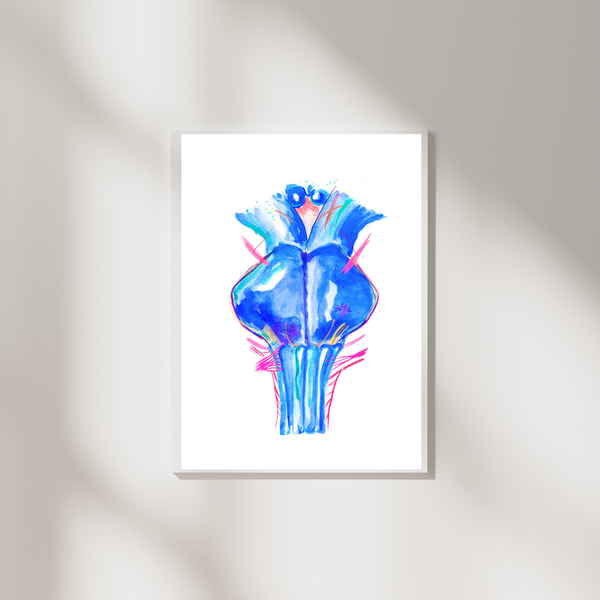 Brainstem Cranial Nerves Anatomy Art Print - medpapers