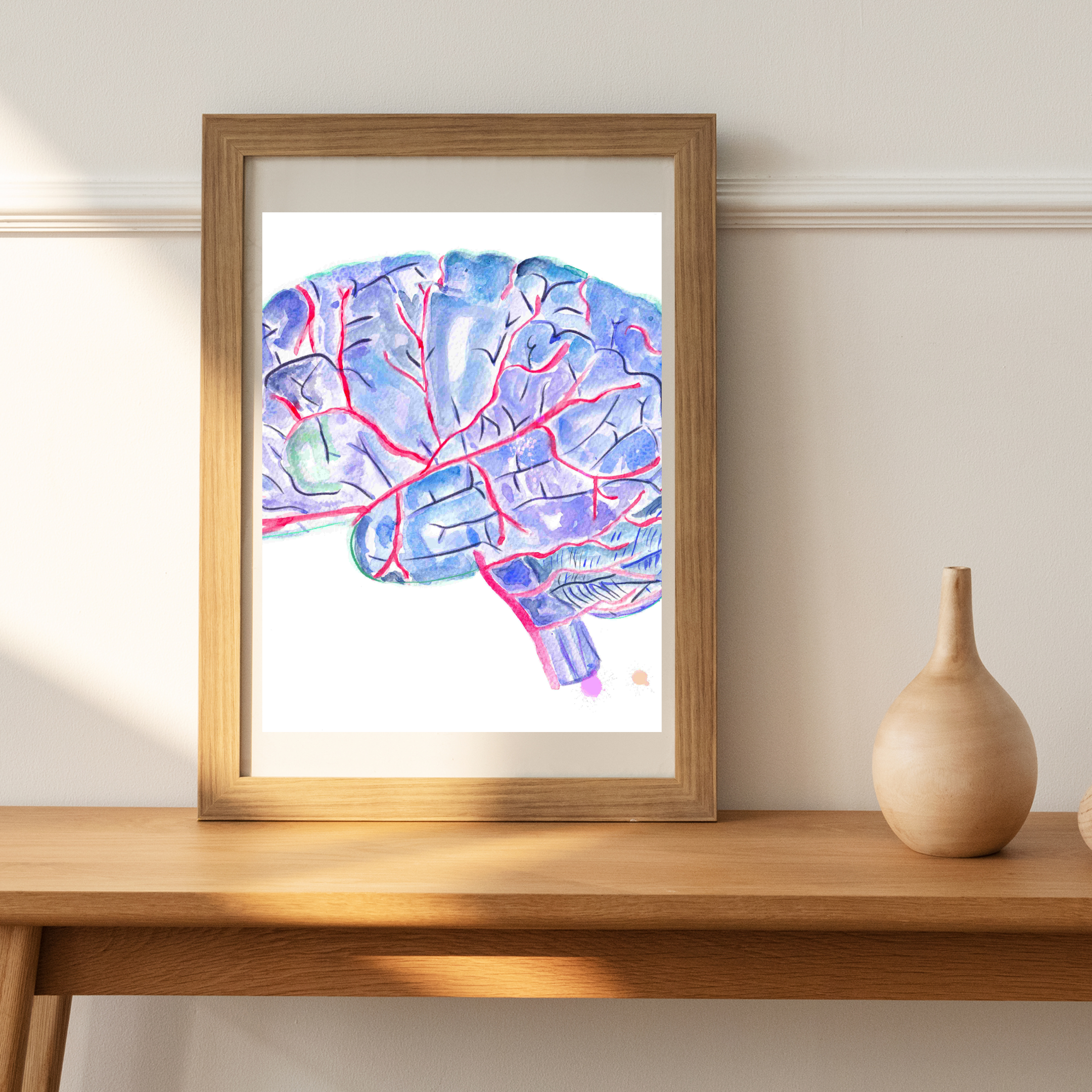 Brain Anatomy and Arteries Anatomy Art Print - medpapers