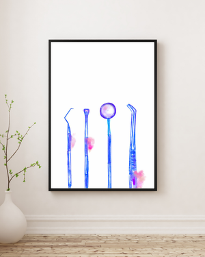 Dental Hygiene Instruments Art Print