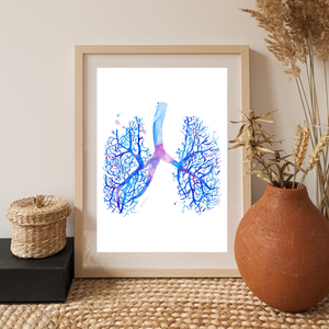 Lung Anatomy Artwork, Pulmonology Wall Decor, Respiratory Therapist Gift