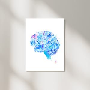 Human Brain Anatomy Art Print, Neurology Office Wall Art, Neurologist Gift