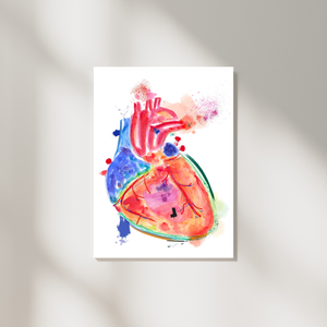 Heart Anatomy Abstract Watercolor Art Print