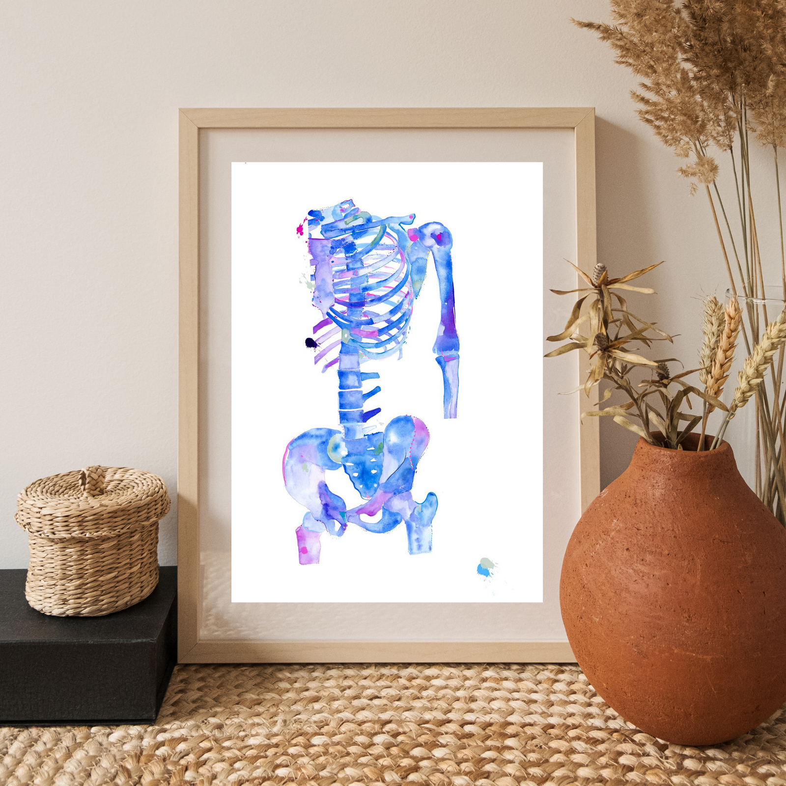 skeleton abstract anatomy art print

