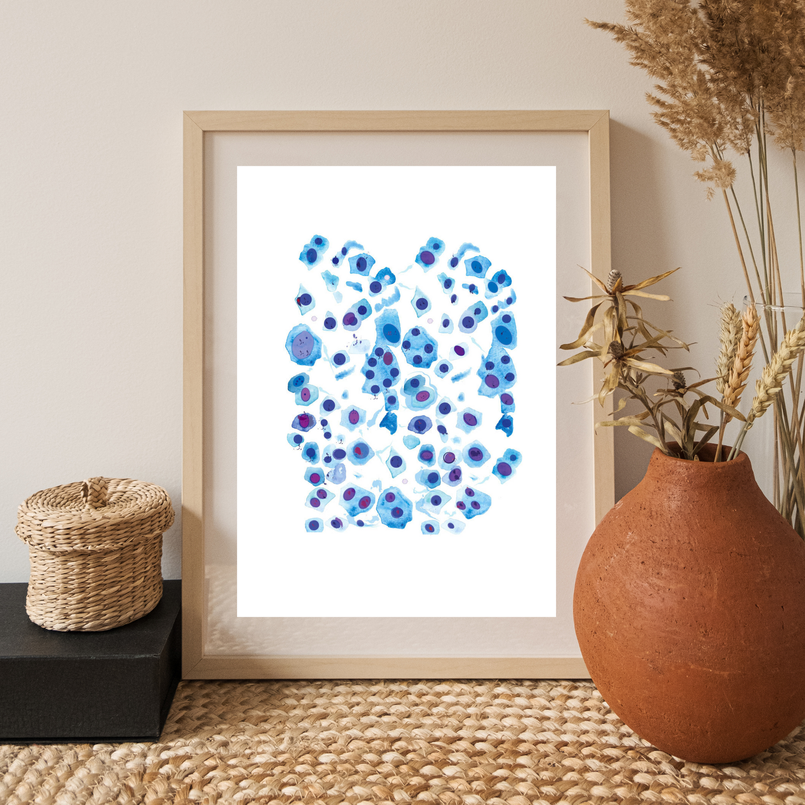 Skin Cell Art Print, Melanoma Art, Dermatology Office Wall Decor, Pathology Art