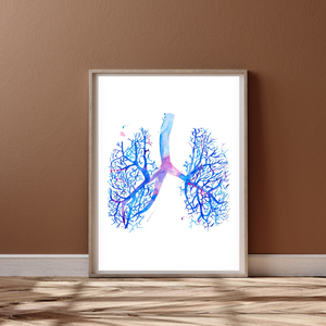 Lung Anatomy Artwork, Pulmonology Wall Decor, Respiratory Therapist Gift