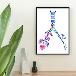 Pulmonology Abstract Anatomy Art, Respiratory Therapist Gift