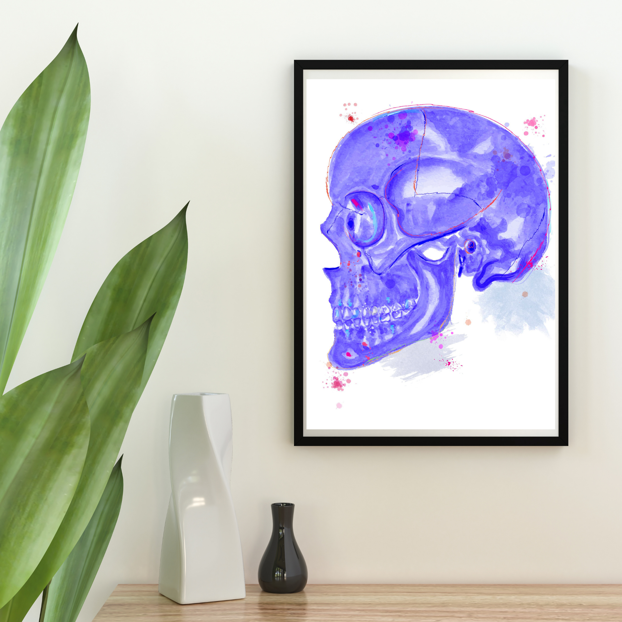 teenager goth happy skull decor