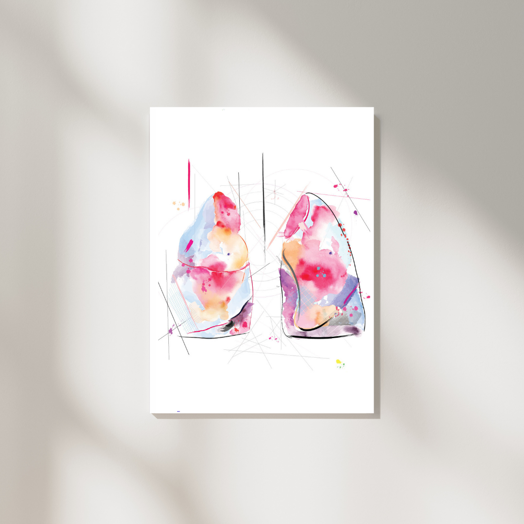 Lung Anatomy Print, Respiratory Therapy Office Art, Modern Medical Office Wall Art