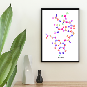 Oxytocin Molecule Art Print, Biochemistry Print, Endocrinology Art, OBGyN Art Print