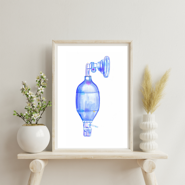 Anesthesia - Bag Valve Mask Art Print - medpapers