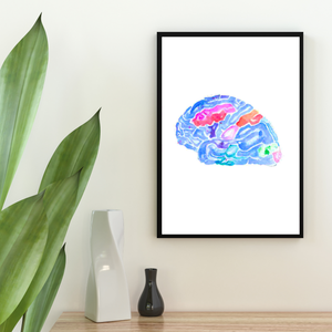 Brain Anatomy Art, Neurology Decor, Neurologist Gift, Neuroscience Art, SLP Art Print, Brain Art, Psychiatry Art, Medicine Art Print