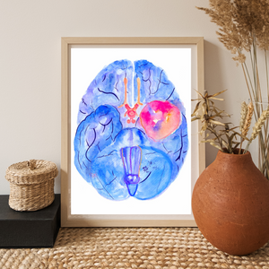 Meningioma Brain Anatomy Watercolor Art Print