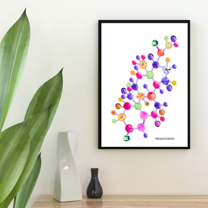 Progesterone Art, Gynecology Art, Fertility Art Print, Female Hormone Art