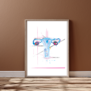 Uterus Anatomy Art Print, Abstract Anatomy Artwork OBGYN Office