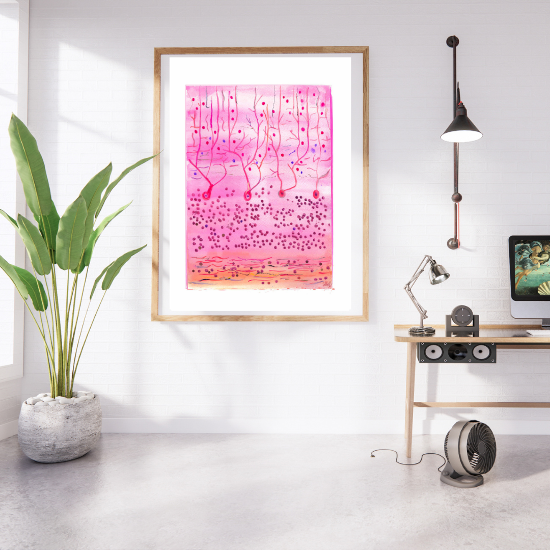 watercolor brain histology painting