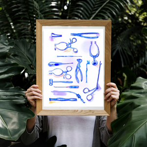 ENT Instruments Watercolor Illustration Art Print