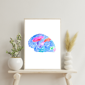 Brain Anatomy Art, Neurology Decor, Neurologist Gift, Neuroscience Art, SLP Art Print, Brain Art, Psychiatry Art, Medicine Art Print