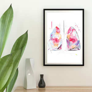 Lung Anatomy Print, Respiratory Therapy Office Art, Modern Medical Office Wall Art