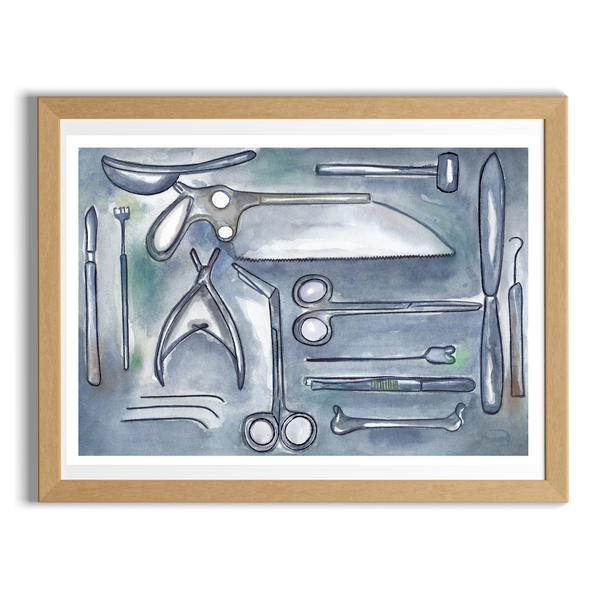 Dissection Instruments Art Print - medpapers