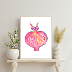 Glomerulus Kidney Watercolor Art Print