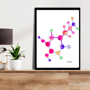 Dopamine Art Print, Neurotransmitter Art Print