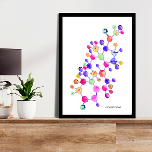 Progesterone Art, Gynecology Art, Fertility Art Print, Female Hormone Art