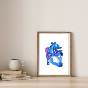 Heart Anatomy Art Print, Abstract Anatomy Print