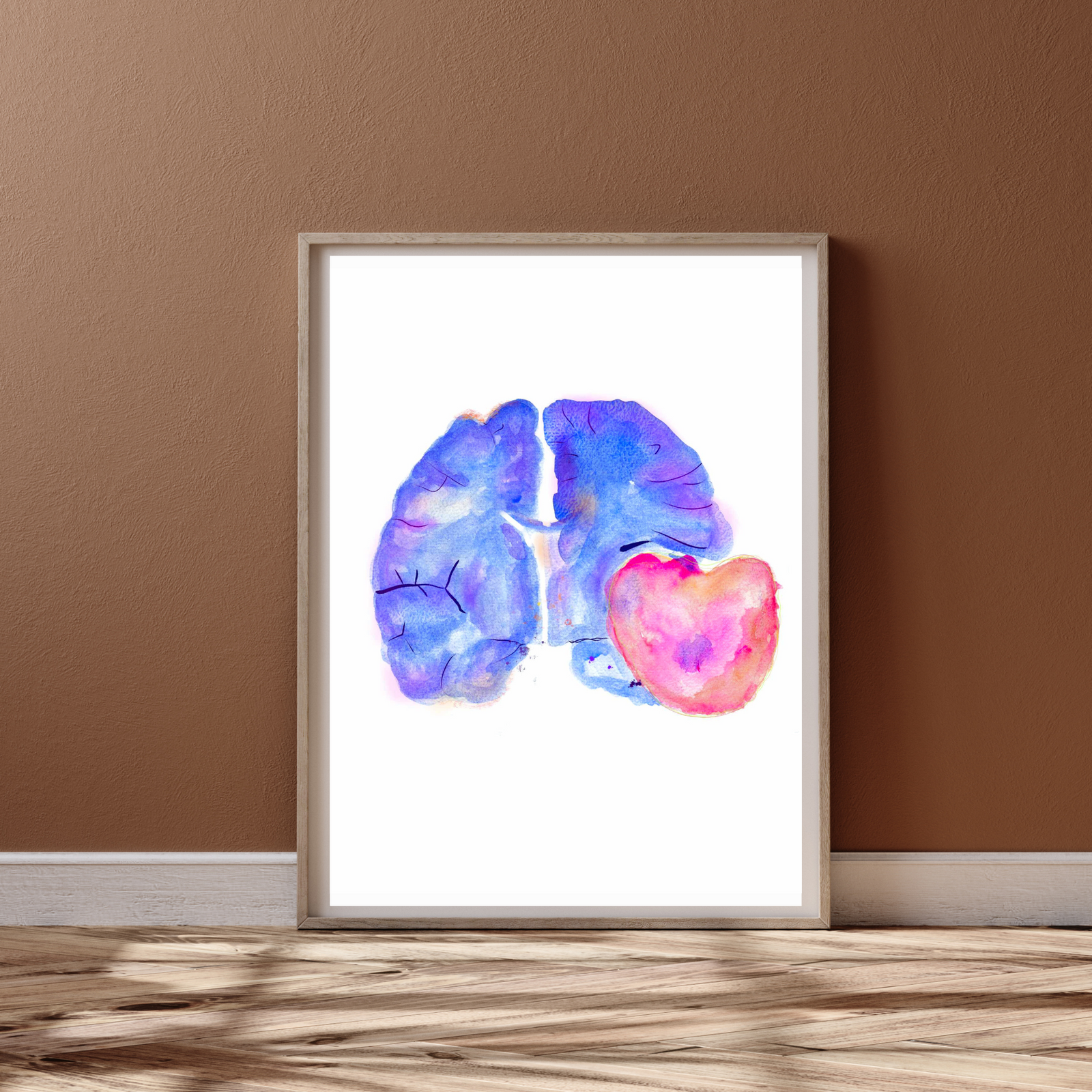 Meningioma Brain Section Anatomy Watercolor Art Print