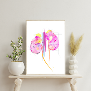 Kidney Art, Abstract Anatomy Art, Nephrology Office Art