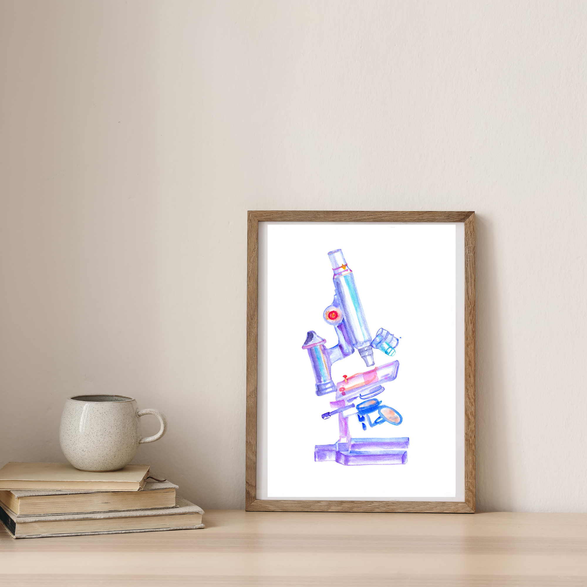 Microscope Watercolor Art Print - medpapers