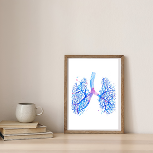 Lung Anatomy Artwork, Pulmonology Wall Decor, Respiratory Therapist Gift