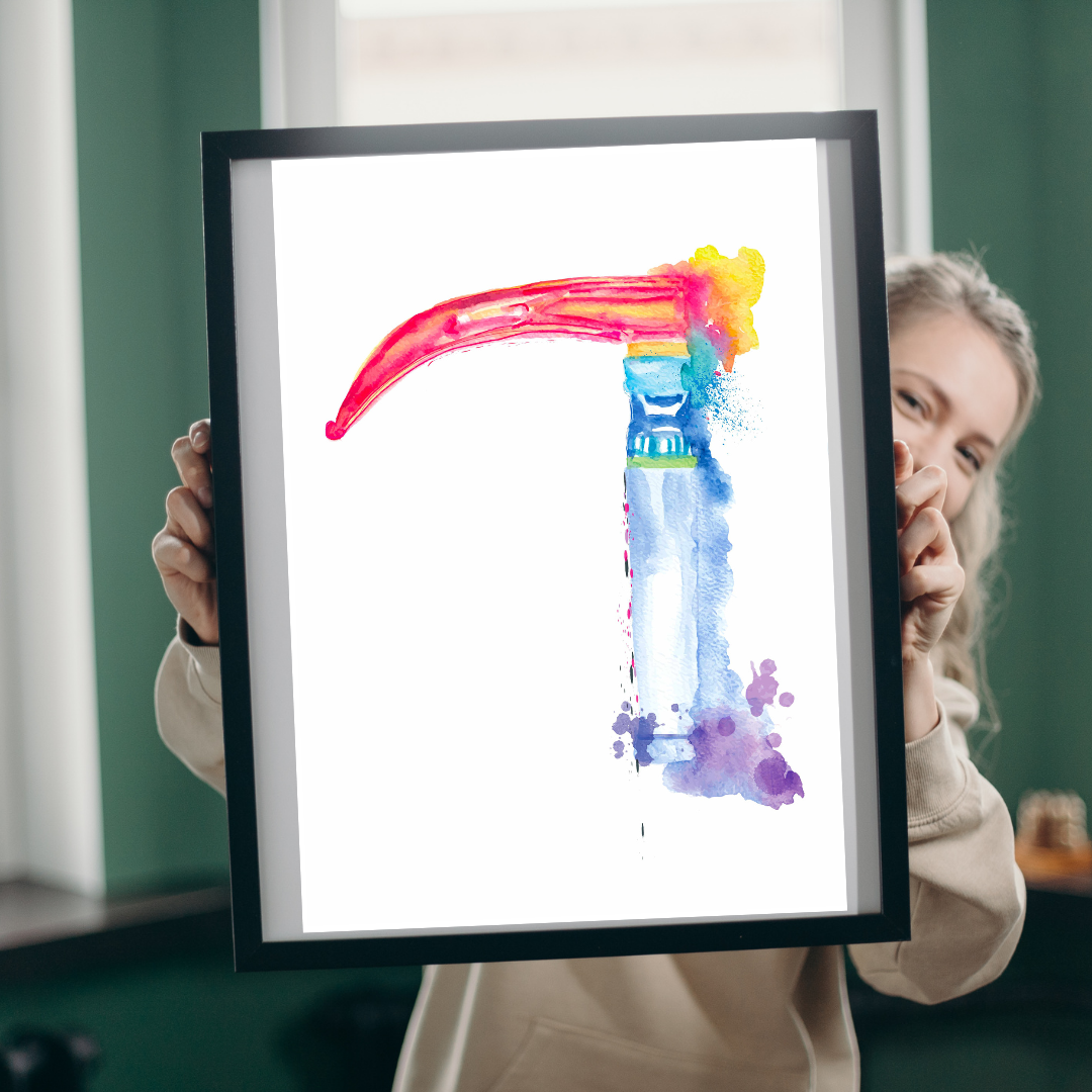 laryngoscope colorful art print