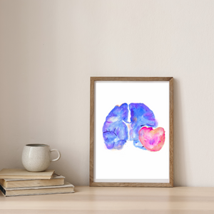 Meningioma Brain Section Anatomy Watercolor Art Print