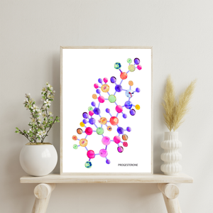 Progesterone Art, Gynecology Art, Fertility Art Print, Female Hormone Art