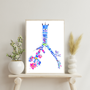 Pulmonology Abstract Anatomy Art, Respiratory Therapist Gift