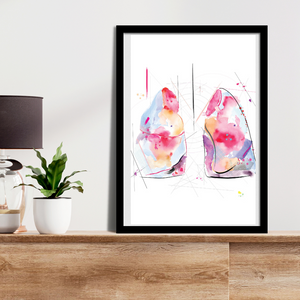 Lung Anatomy Print, Respiratory Therapy Office Art, Modern Medical Office Wall Art