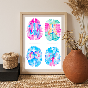 Brain Anatomy Artwork, Neurology Office Decor, Neuroscientist Gift